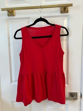 Mark Formelle Red Sleeveless Peplum Top Size S